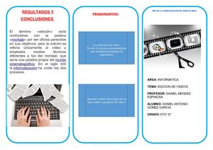 Triptico Edicion De Videos Dagg 6to D