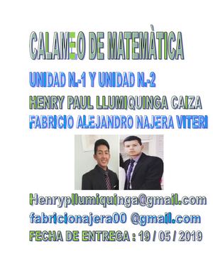 Calameo De Matematica Llumiquinga, Najera