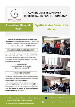 Synthèse des ateliers de l'Assemblée Générale 2019 du Conseil de Développement Territorial du Pays de Guingamp