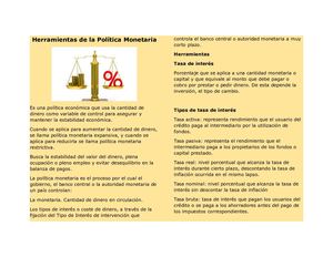 Herramientas De La Política Monetaria