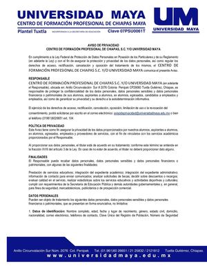 Aviso De Privacidad Um