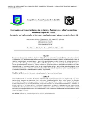 proyecto experimental sustancias fluorescentes y fosforescentes - mini bola de plasma
