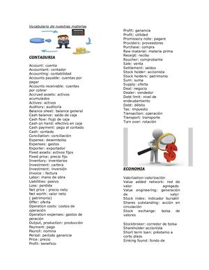 Vocabulario De Nuestras Materias