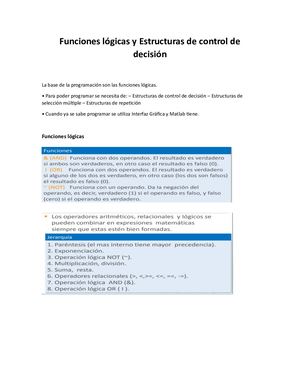 9 Funciones Lógicas Y Estructuras De Control De Decisión
