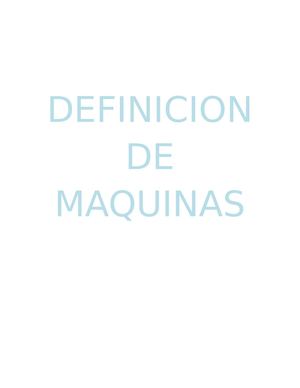 Definicion De Maquinas