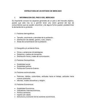 Estructura Estudio De Mercado