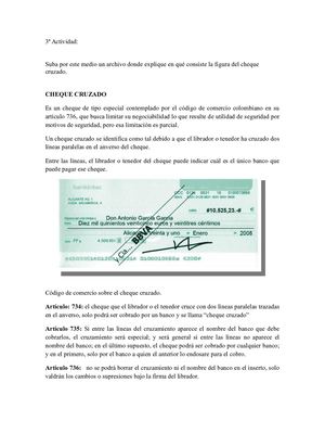 3ª Actividad Cheque Cruzado