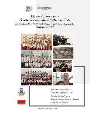 Reseña Histórica Banda Liceo De Poás, 1979 2018 Versión 12 De Mayo 2019