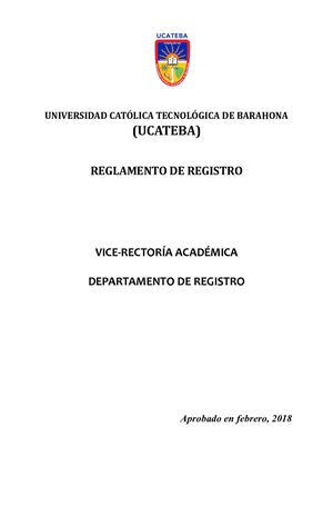 Reglamento De Registro
