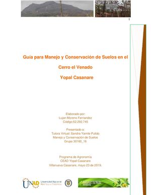Guia Manejo Y Conservación De Suelos En Cerro Venado Yopal Casanare