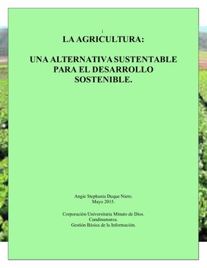 LA AGRICULTURA SOSTENIBLE