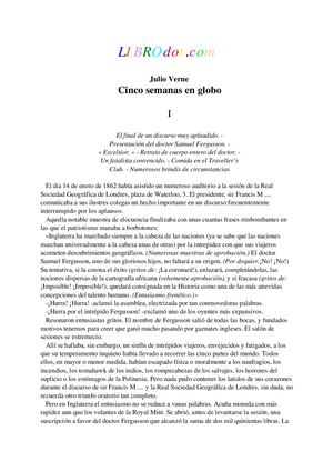 Julio Verne Cinco Semanas En Globo