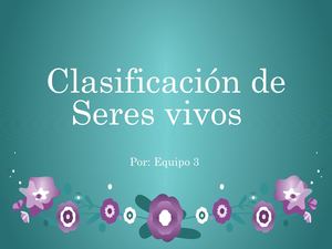 Clasificación De Seres Vivos