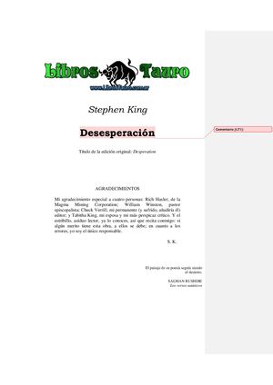 King, Stephen Desesperacion