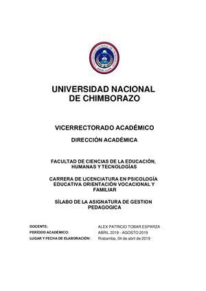 Gestion Pedagogica Silabo Aprobado