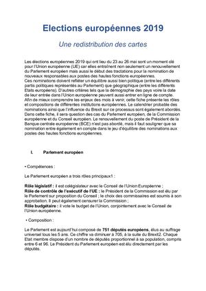 Elections Européennes 2019