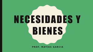 Necesidades Y Bienes