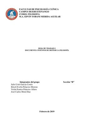 HOJA DE TRABAJO FILOSOFIA
