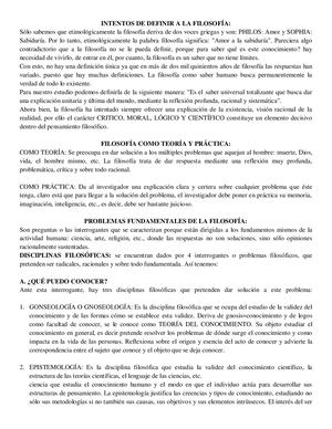 INTENTOS DE DEFINIR A LA  FILOSOFIA