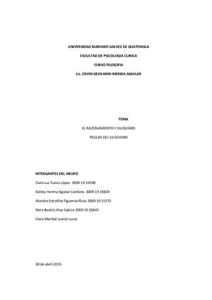 RAZONAMIENTO Y Silogismo