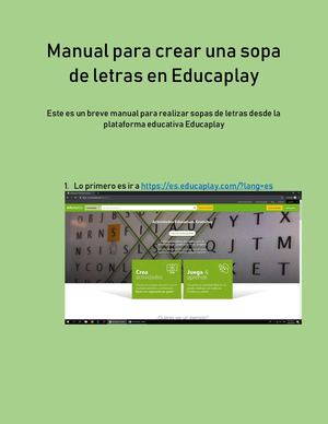 Manual Para Crear Una Sopa De Letras En Educaplay