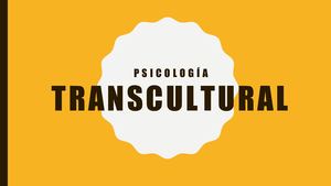 Psicología Transcultural