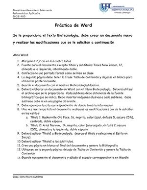 Práctica De Word Biotecnologia Uh