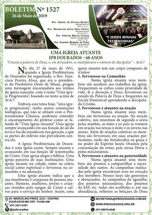 BOLETIM Nº 1527 26/05/19