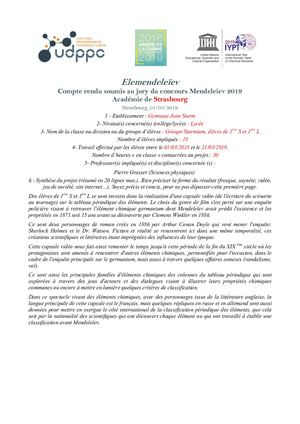 Mendeleiev Compte Rendu