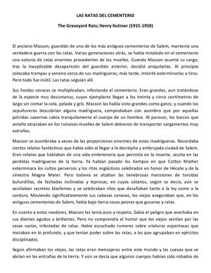 Las Ratas Del Cementerio Henry Kuttner