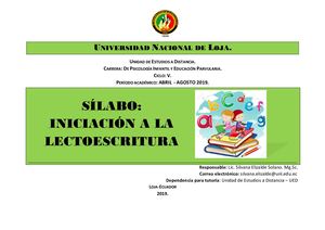 Sílabo De Lectoescritura