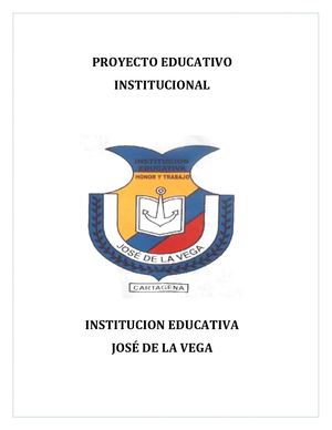 Proyecto Educativo Institucional Ie Jose De La Vega 2016
