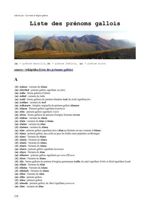 Les Noms D Origine Galloise