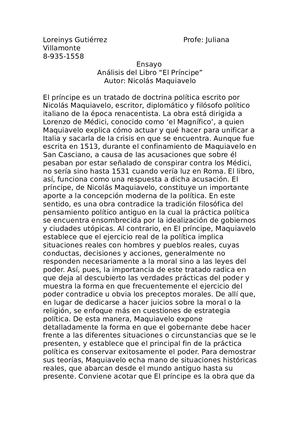 Analisis El Principe