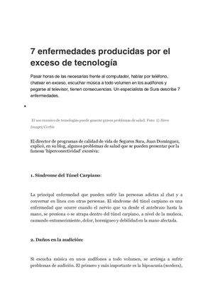 7 Enfermedades Producidas Por El Exceso De Tecnología