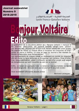 Journal scolaire Semestre2 2019 Lycée Voltaire