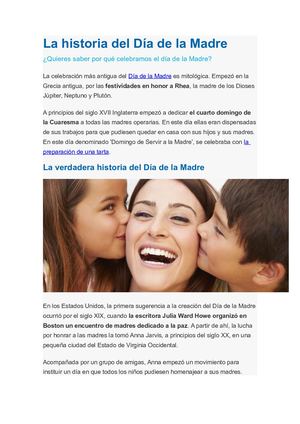 La Historia Del Día De La Madre