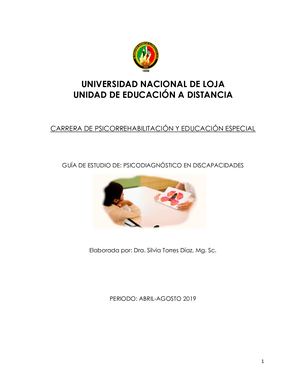 Guia De Psicodiagnóstico En Discapacidades