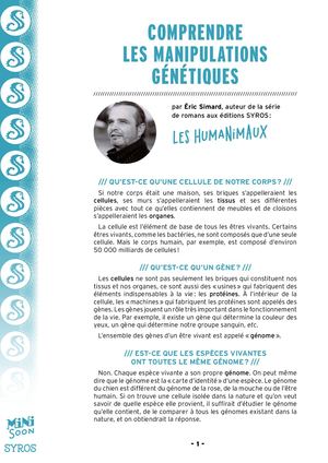 Comprendre les manipulations génétiques - Dossier pédagogique
