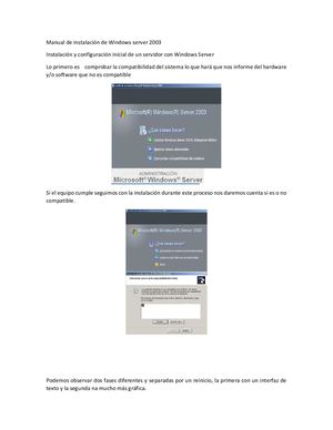 Manual De Instalación De Windows Server 2003