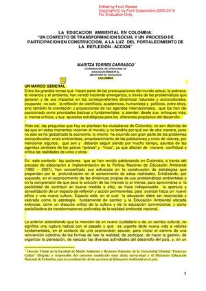La Educacion Ambiental En Colombia (1)