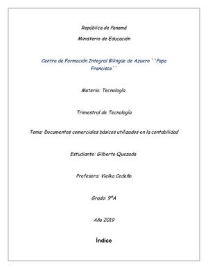 Documentos comerciales básicos utilizados en la contabilidad