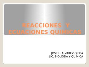 Ecuaciones Y Reacciones Quimicas