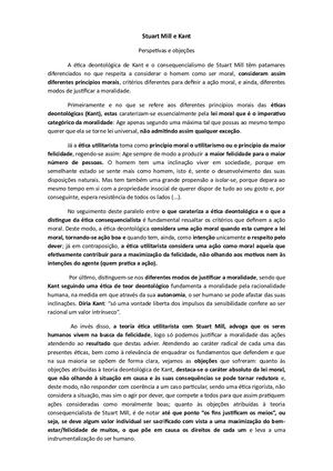 Mill E Kant Perspetivas E Objeções
