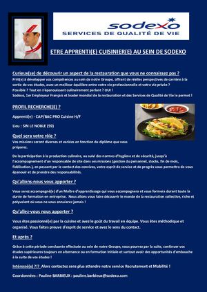 PRESENTATION SODEXO Apprentissage - ECOLES - SIN LE NOBLE