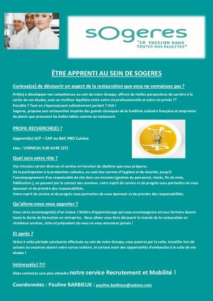 PRESENTATION SOGERES Apprentissage Ecoles - VERNEUIL SUR AVRE