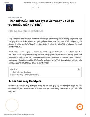 Phân Biệt Cấu Trúc Goodyear Và Mc Kay Để Chọn Được Mẫu Giày Tốt Nhất - Marengo Shoemaker