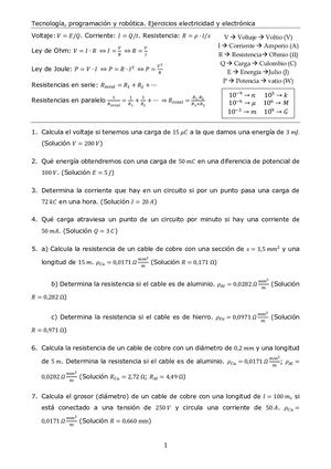 3 ESO Tema 3. Ejercicios Electricidad