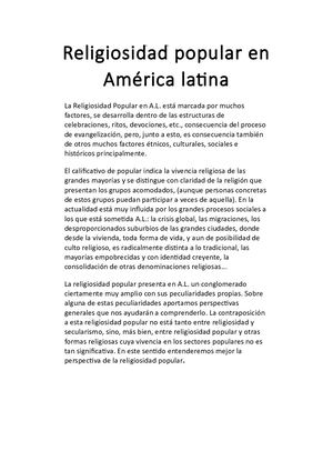 Religiosidad Popular En América Latina
