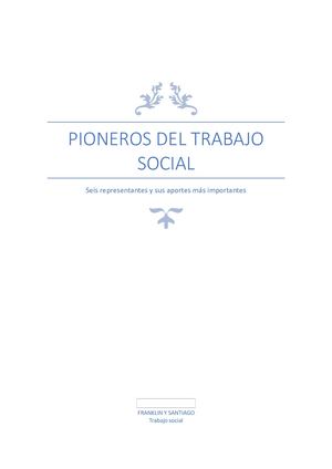Pioneros Del Trabajo Social